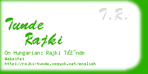 tunde rajki business card